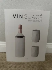 Vinglace Wine Chiller and 2 Wine Tumblers Gift Set - White (BRAND NEW IN BOX)