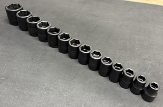 Snap on Tools 14pc 3/8" Flank Drive Shallow Metric 6pt 8 24mm Impact Socket Set