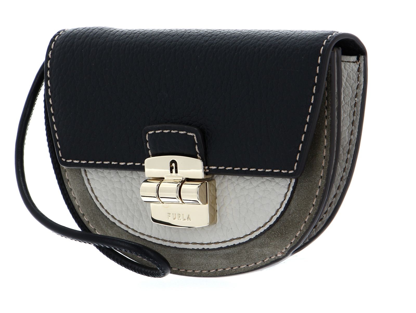 FURLA Compact WalletNero + Perla e + Marmo c