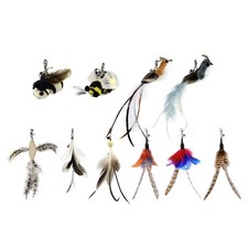 Cat Feather Toy Replacement Wand Refills Interactive Teaser Catching Catcher