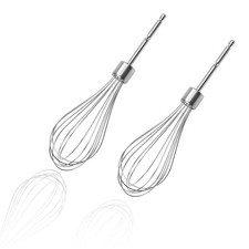 2 Pcs Hand Mixer Attachments Beaters, as shown, Oval Silver