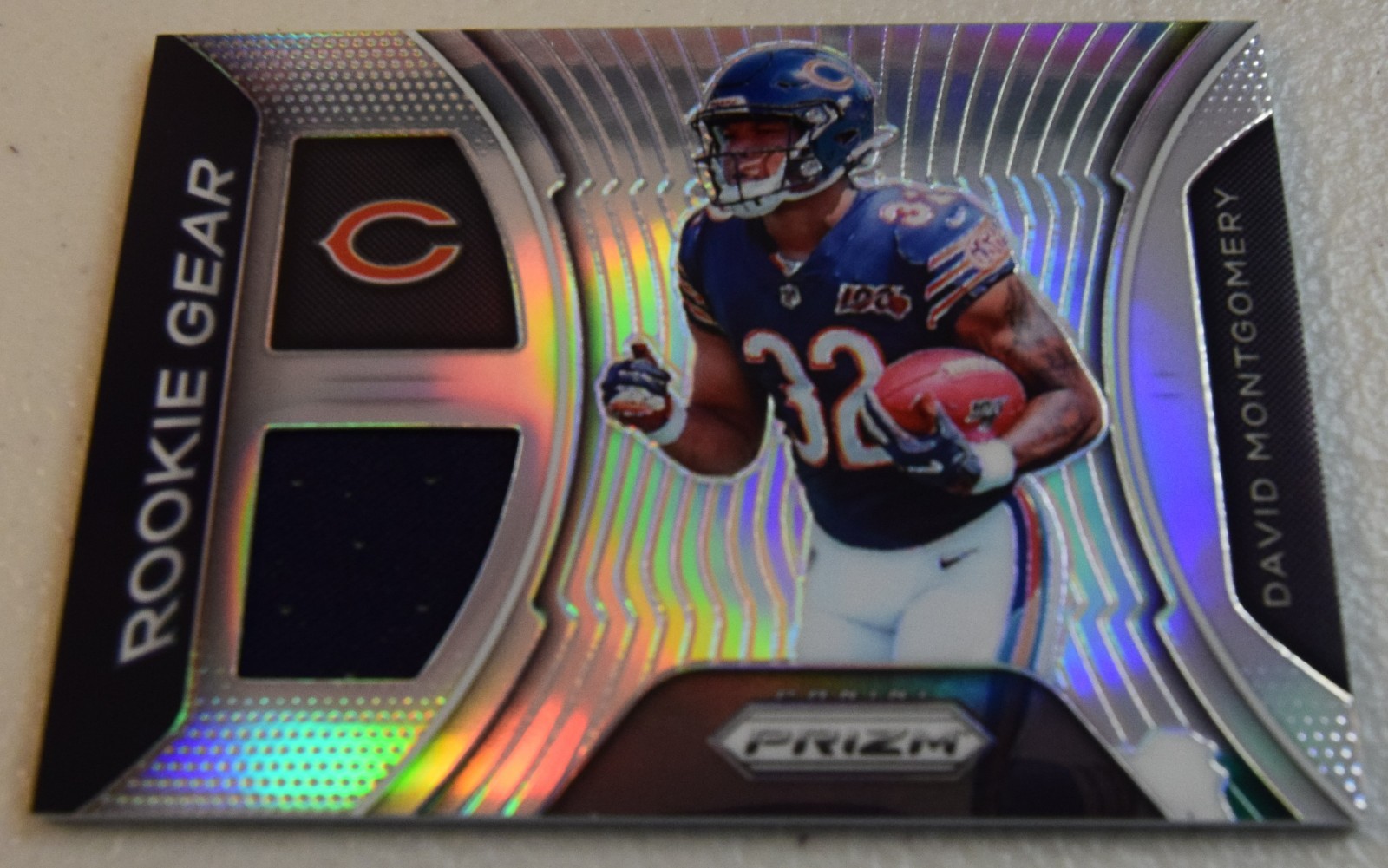 2019 Panini Prizm #RG-DM David Montgomery Rookie Gear Silver Prizm