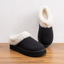 Women Slippers Comfortable Fleece-Lined Faux Fur Indoor House Slippers