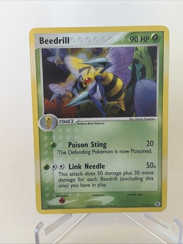 Pokémon TCG Holo Rare Beedrill 2005 1/112 EX Fire Red & Leaf Green