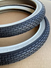 PAIR of 16 x 1.75 DURO Bicycle TIRES Black/White Wall Slick Brick Lowrider BMX