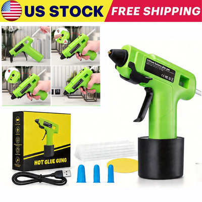 Hot Melt Glue Gun Cordless Heat Gun Kit for DIY Project Crafts Making w/30 Stick