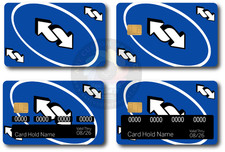 Confezione 4 Skin Carta Reverse Blu Uno - Adesivo Carta di Credito Debito Decalcomania Cover Meme