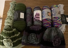 3 Hand Crocheted Beanie Hats Plus Yarn A Special Order For joglads4609