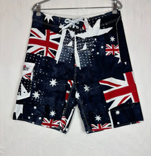 Quiksilver Mens Board Shorts Navy Size 34 Union Jack Flag Swim Trunks Beachwear