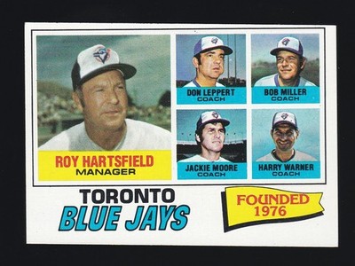 1977 Topps #113 TORONTO BLUE JAYS TC CL Team Card ROY HARTSFIELD Mgr EX Unmarked