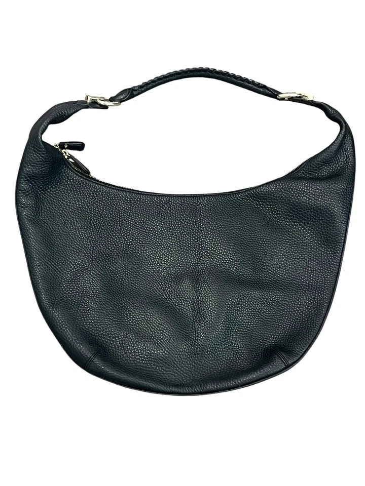 Bolso de hombro Diane von Furstenberg Sutra Crescent Hobo cuero guijarro negro $430 Foto 4 de 4