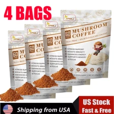 (Pack of 4) Organic Mushroom Coffee * 60 Servings Per Pack -Free Shipping