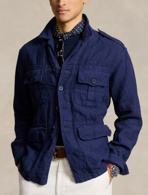 Polo Ralph Lauren Men's Linen Military Style Overshirt M