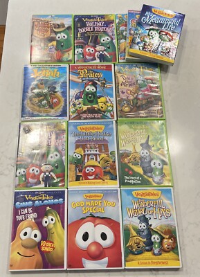 Lot of 14 Veggie Tales DVDs 3 Sealed New 11 Excellent Used
