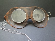 Antique Aviator Motorcycle Goggles glass Lenses Steampunk military leather car