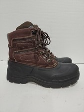 TOTES THERMOLITE BROWN LEATHER WINTER ANKLE MENS 10M BOOTS