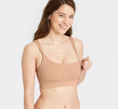 Auden Pumping Nursing Bra  Small ( 34 B - 36 A ) Beige