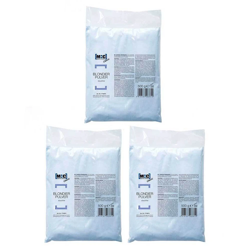 Comair M:C Blondierpulver Classic 3x 500 g Blondierbeutel - 1,5 kg