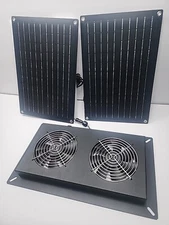 DC HOUSE Solar Waterproof Powered Fan Kit, 2-20W Panels High Speed DC Brushless