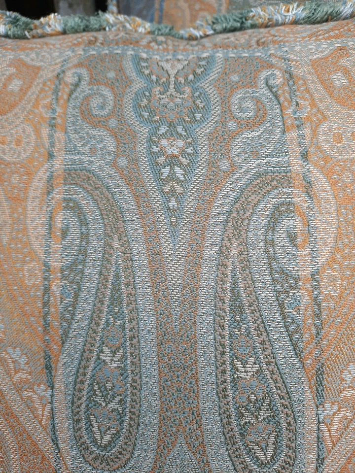 Set of 4 Vintage Mulberry Home Cushions 16" 41cm Paisley Italy Wool Cotton  - Image 4 of 4