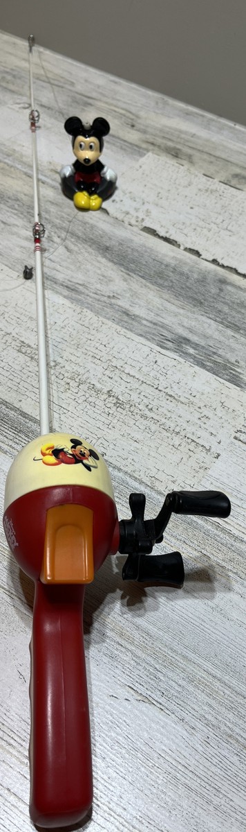 Vintage Disney Mickey Mouse Fishing Pole Zebco Floating Catch Rod