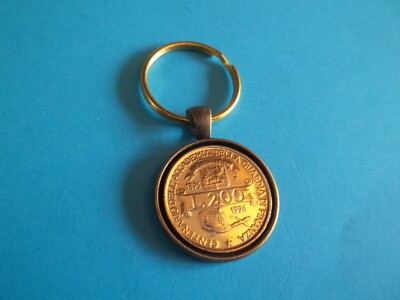 ITALIEN 200 LIRA MÜNZE - SCHLÜSSELANHÄNGER MIT ANHÄNGER IM BRONZEGEHÄUSE - 1996 - 30. GEBURTSTAG