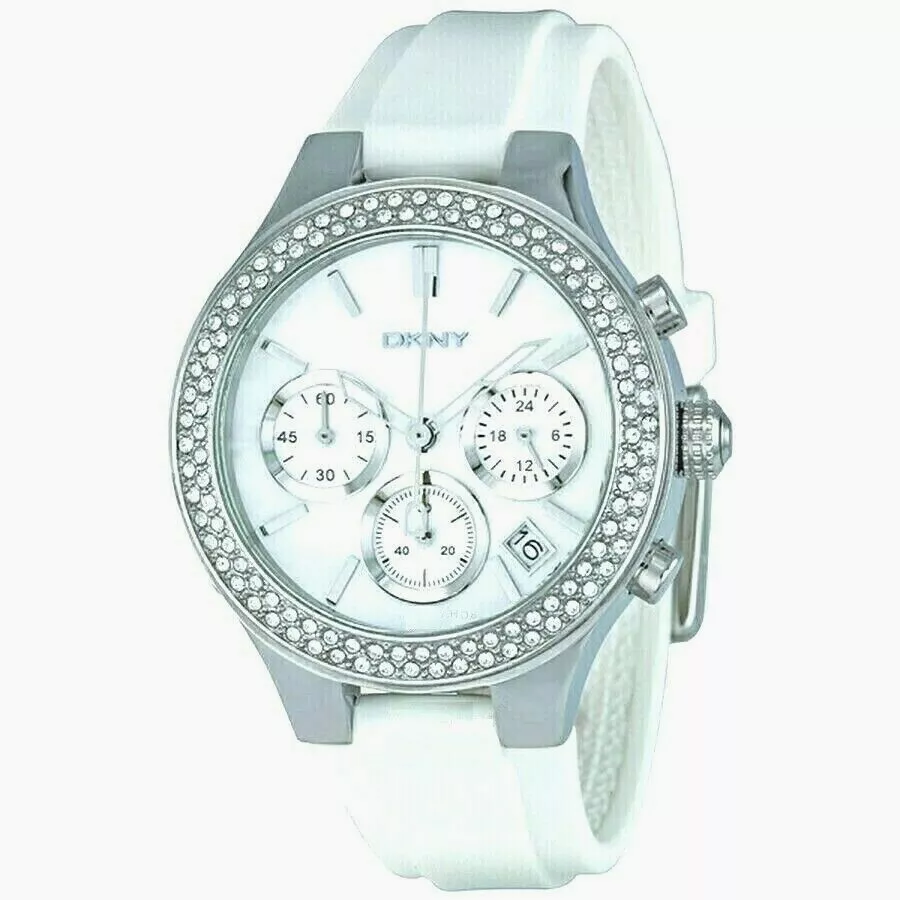 Dkny white top and silver watch