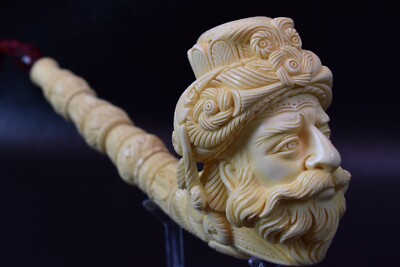 XXL Ornate King Pipe By H Ege Block Meerschaum Handmade W Case#733