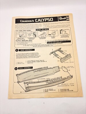 Vintage Revell Cousteau s CALYPSO H-575-3800-81 Revell Instruction Book