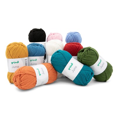 Gründl Juna 50g Wolle Garn Stricken Häkeln Universalgarn einfarbig (59 /kg)
