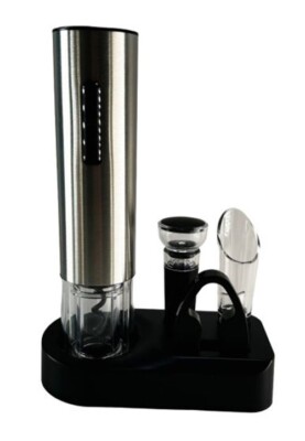 Electric Wine Bottle Opener Battery Operated, Stainless Steel/Silver