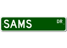 SAMS Drive Custom Street Sign Personalized Last Name Aluminum Metal Plaque Decor