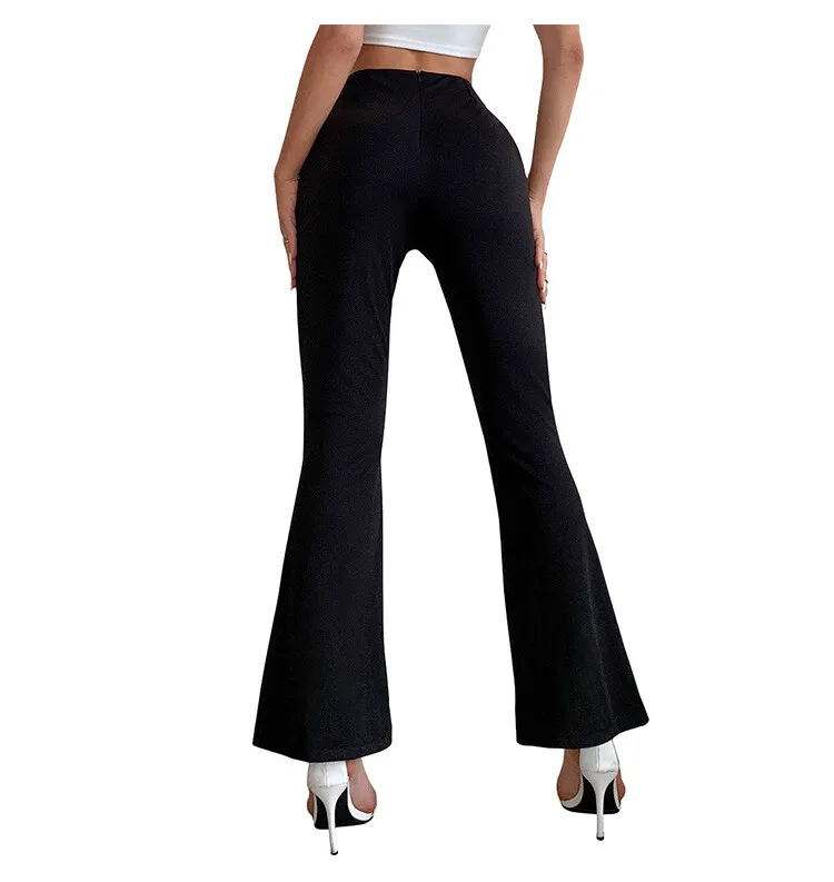 Black Flare Crossover Waist Crepe Pant | maurices-hanic.com.vn