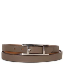 71393 auth HERMES taupe Swift leather  HAPI 3 TOUR Wrap Bracelet