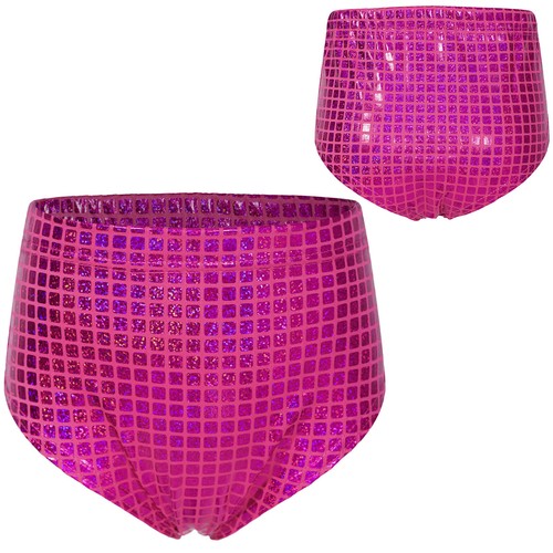 Kids Girls Panties Cheerleading Bottoms Workout Briefs Metallic Sportwear Big - Picture 30 of 58