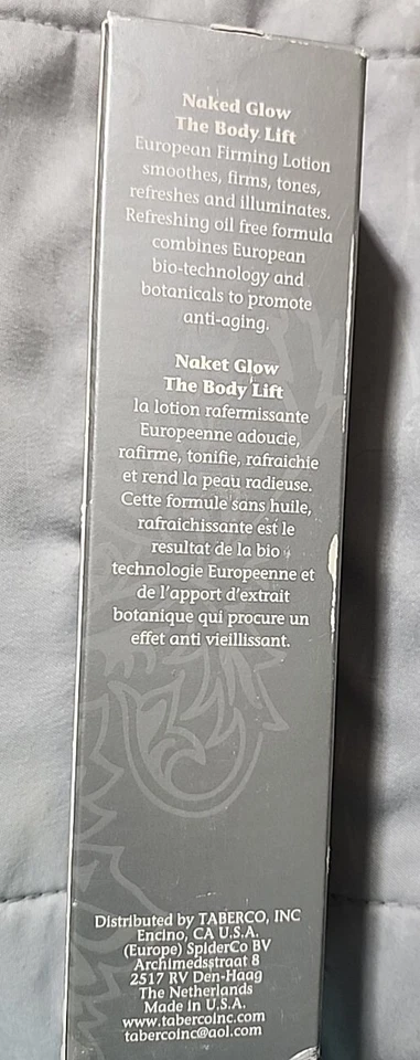 Loción reafirmante europea Naked Glow The Body Lift nueva con etiquetas 119 g Foto 3 de 4