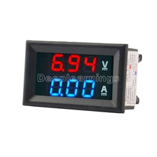 New DC 100V 10A Voltmeter Ammeter Blue + Red LED Digital Volt Meter Gauge
