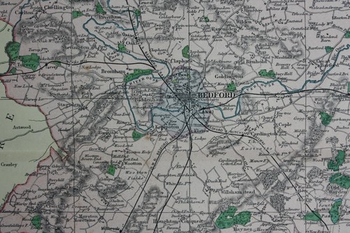 BEDFORDSHIRE, BEDFORD, LUTON, DUNSTABLE, original antique atlas map, Bacon, 1895 - Picture 4 of 4