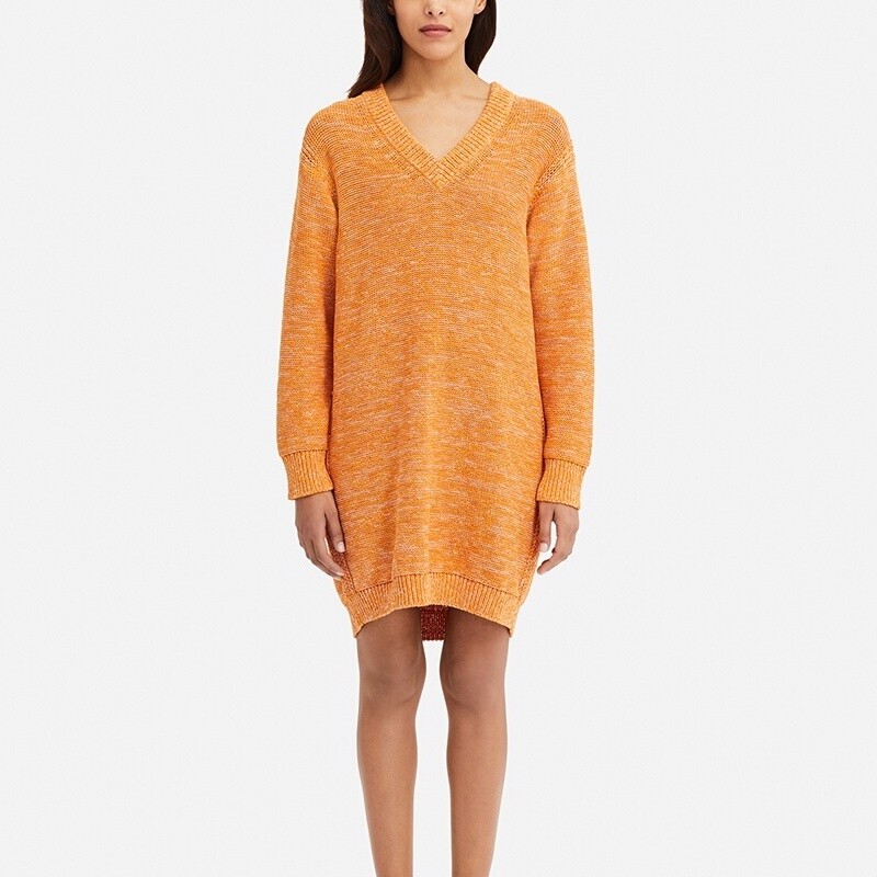 uniqlo knitted dress U Long Sleeve Cotton Knit Sweater in Yellow Size XS short sleeve uniqlo dress