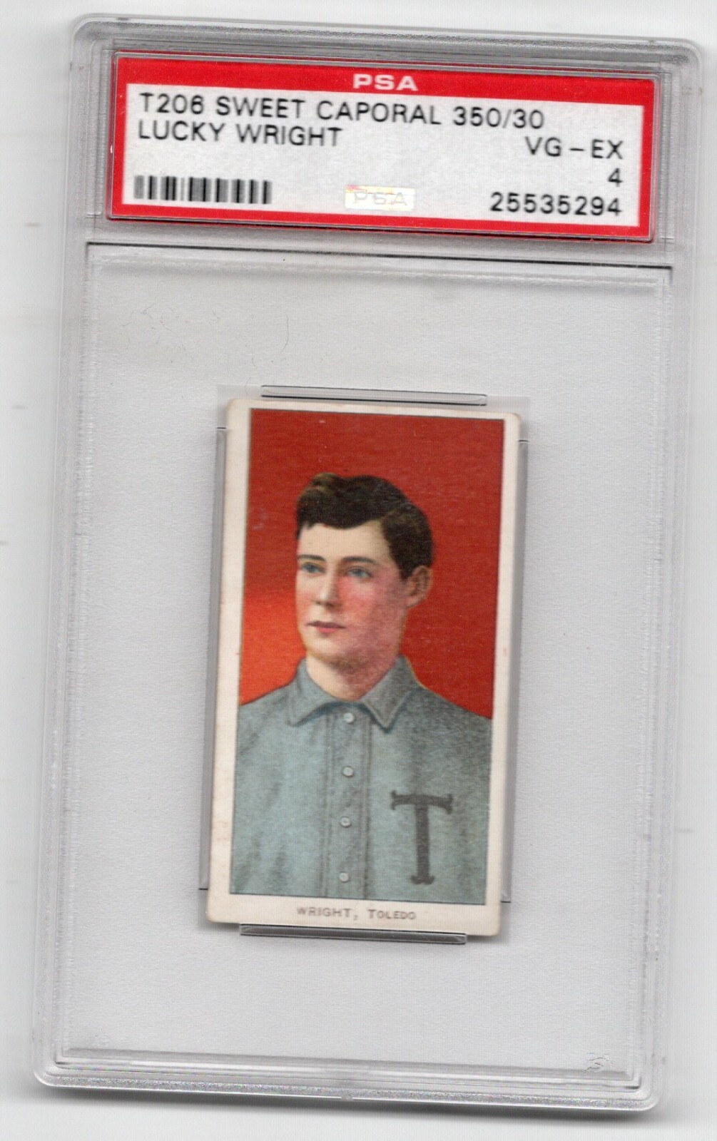 Lucky Wright 1909-11 T206 Sweet Caporal 350/30 *PSA 4 VG-EX Toledo Minor Leagues
