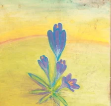 Contemporary realist oil painting still life with a flower 