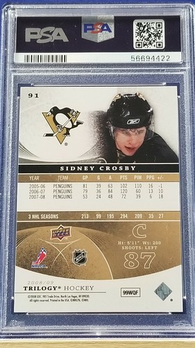 Sidney Crosby - 2008 U.D. Trilogy PSA 10 - Picture 2 of 2