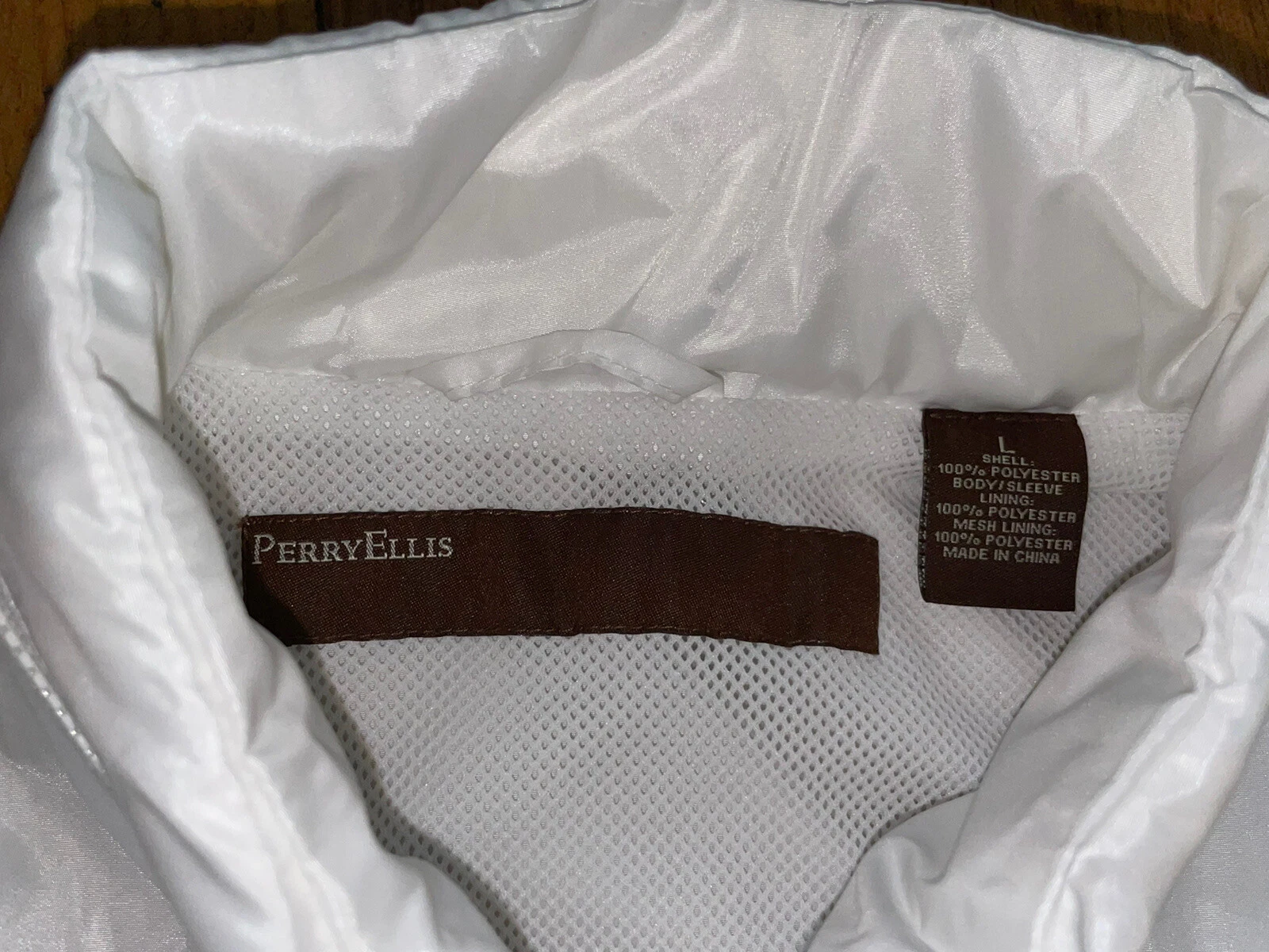 NWT Perry Ellis Full Zip Hooded Mens Size XL Jacket White - product detail image 8