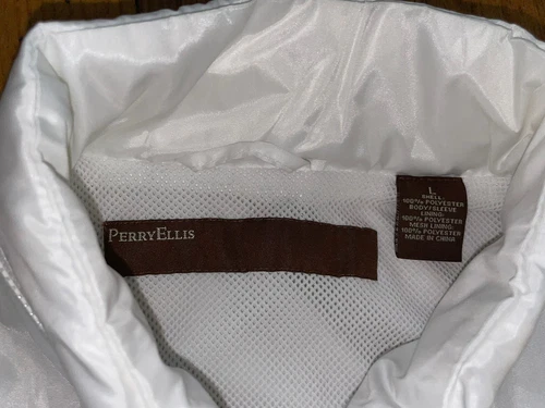 NWT Perry Ellis Full Zip Hooded Mens Size XL Jacket White image 8