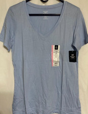 MEMBER'S MARK Ladies v-Neck short sleeve tee size small color Lt. Blue