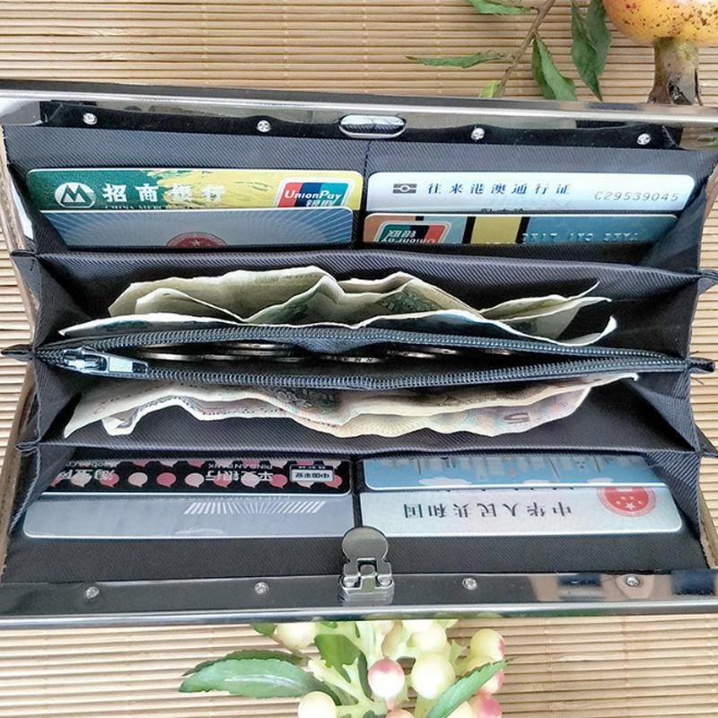 Retro Bordado Flores Mujeres Hebilla Monedero Monedero Identificación Tarjeta Dama Cartera Larga Foto 3 de 3