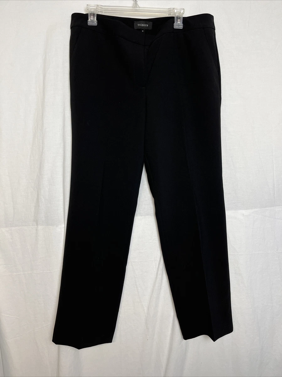Talbots Black Straight Leg Dress Pants Trousers Size 14