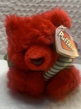 PUFFKINS JANGLES Limited Edition Plush Red Toy RARE Swibco Bear - bx7