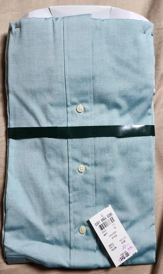 Camisa Club Room Oxford de una sola aguja para hombre verde lisa talla 15,5 32 Foto 3 de 4