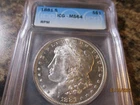 1881-S MORGAN SILVER DOLLAR ICG MS64 RPM VAM S/S    0801